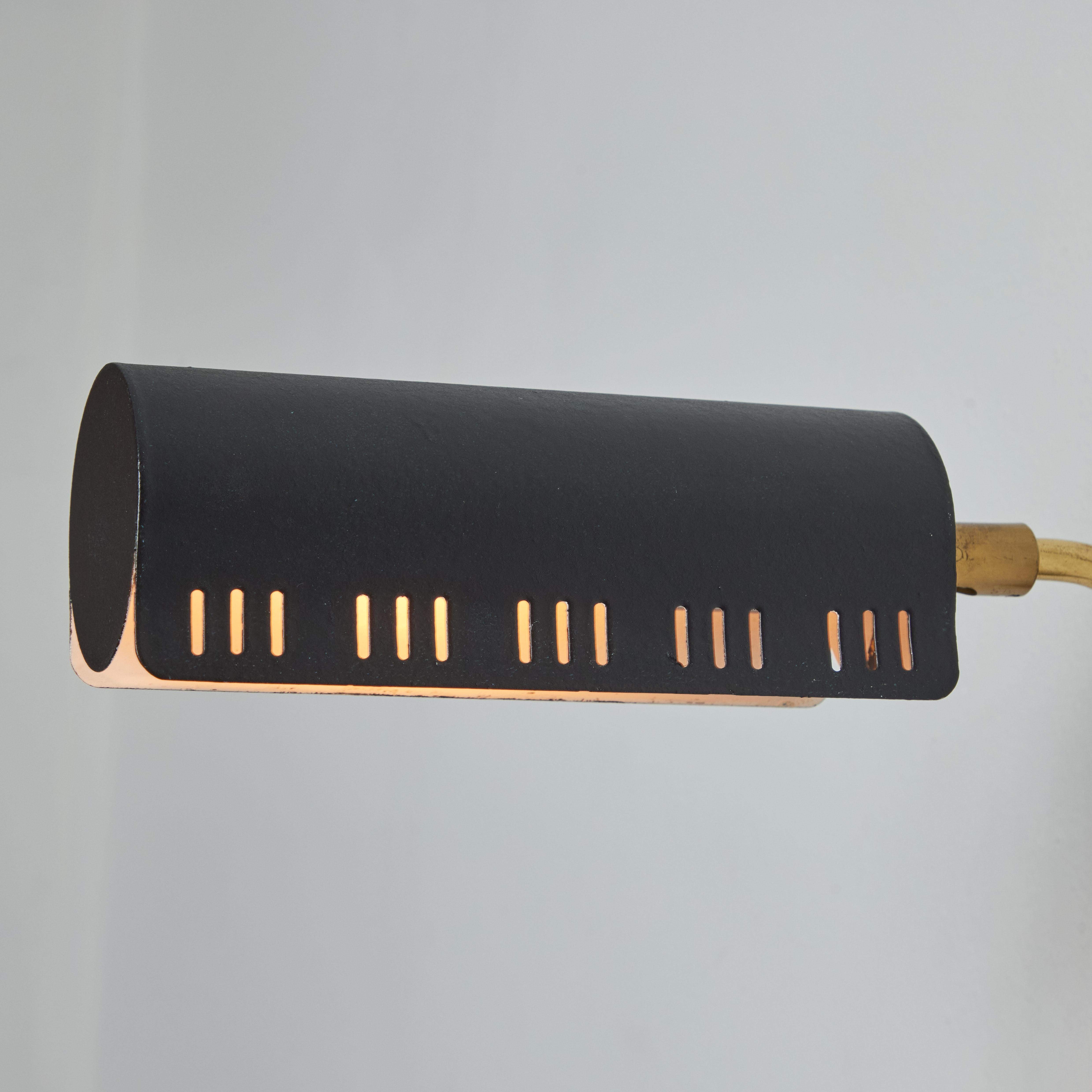 1960s Model #8260 Black Metal and Brass Wall Lamp for Falkenbergs Belysning For Sale 11