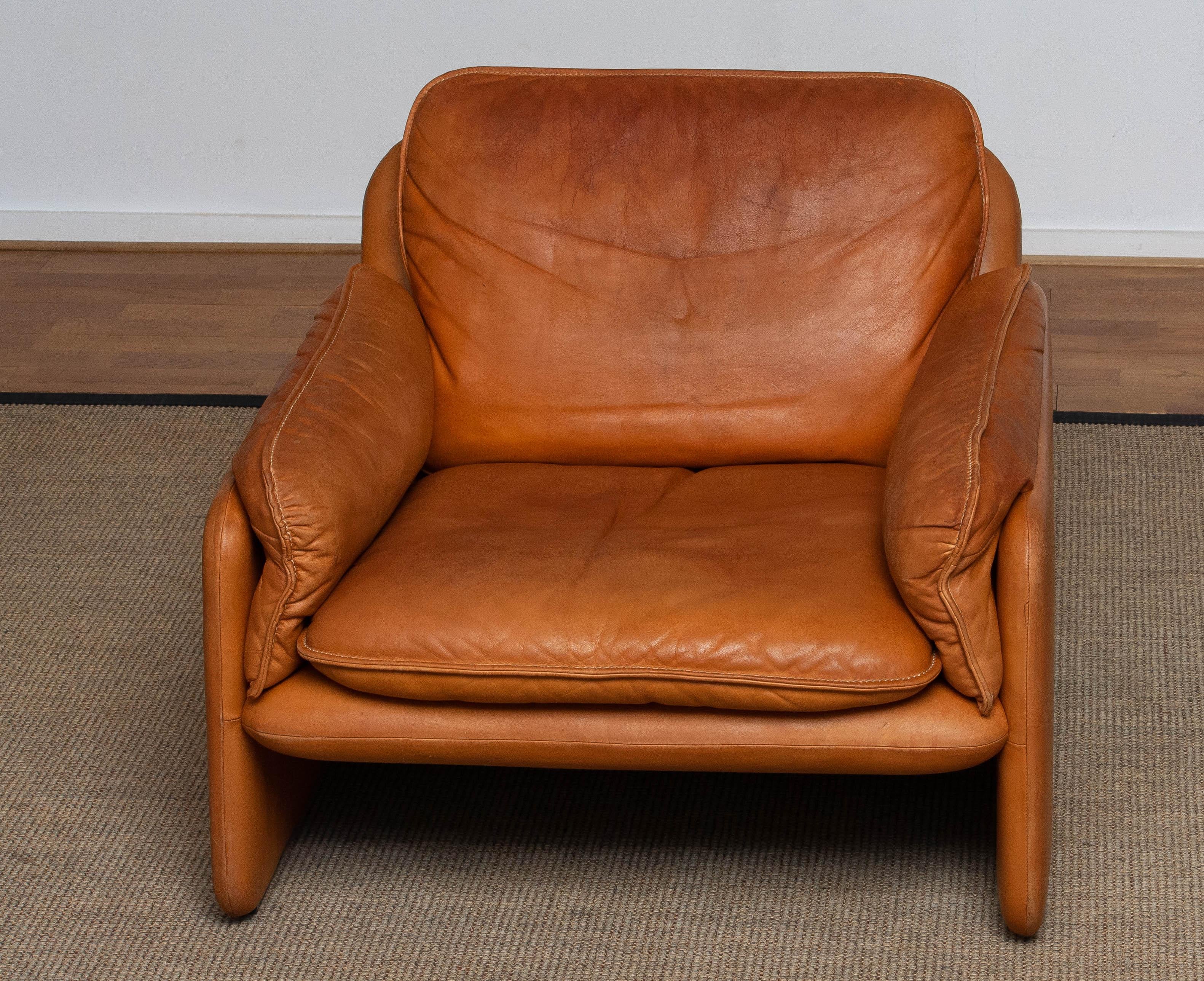 1960's Model DS-61 Cognac Leather Lounge Chair by 'De Sede' Switzerland 6