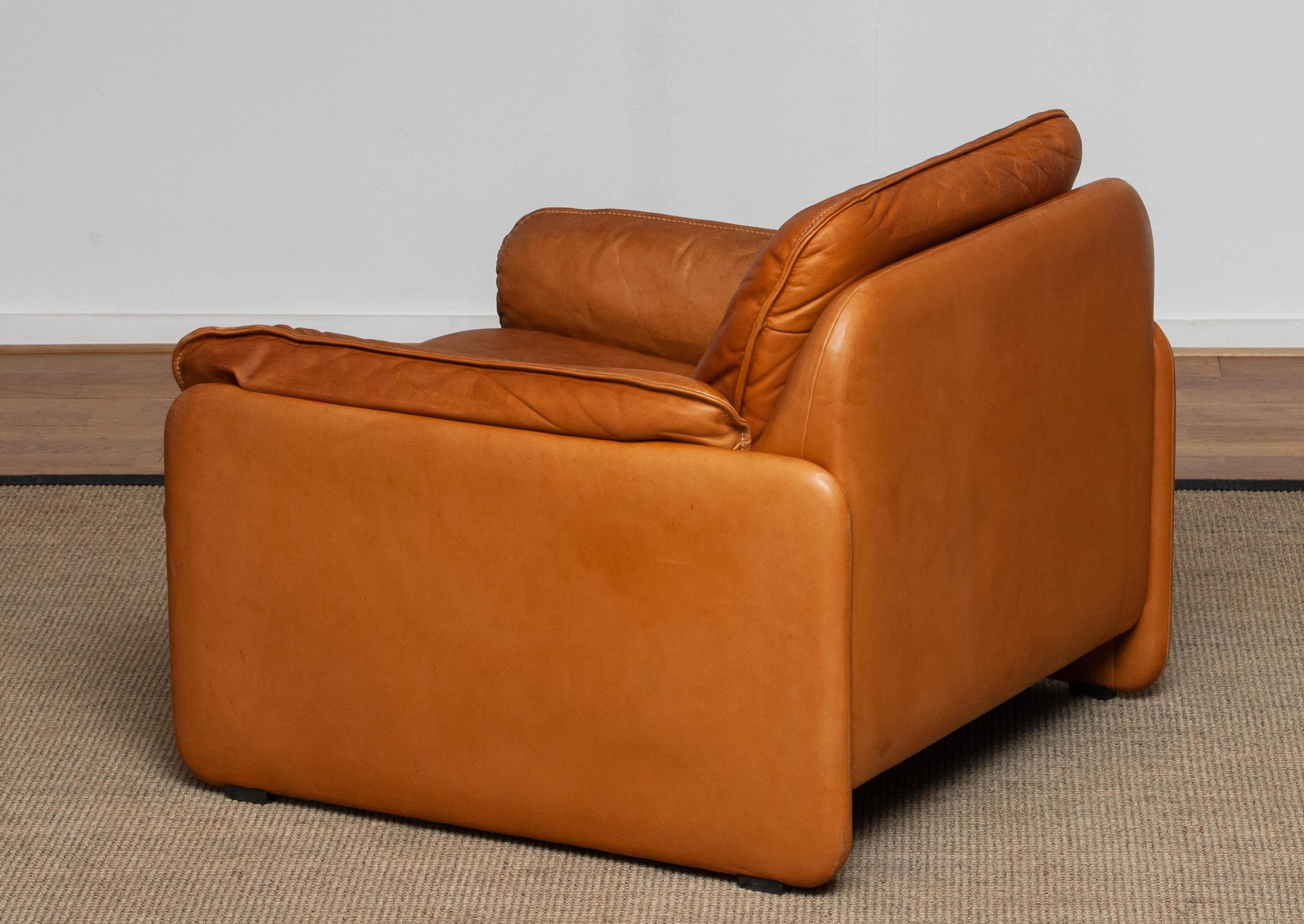 1960's Model DS-61 Cognac Leather Lounge Chair by 'De Sede' Switzerland 1