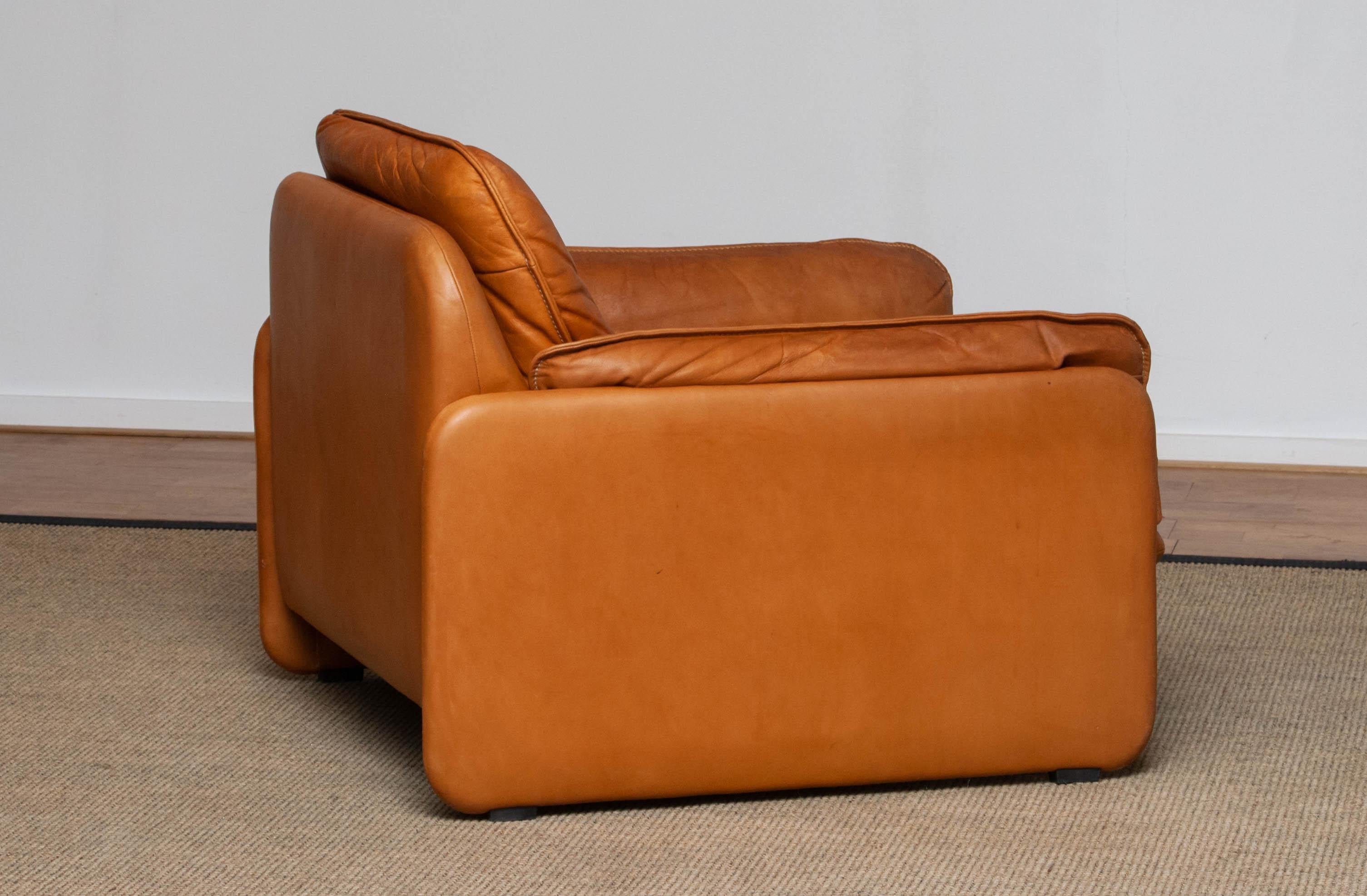 1960's Model DS-61 Cognac Leather Lounge Chair by 'De Sede' Switzerland 2