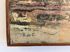 1960s Modern Abstract Mixed-Media Painting Signed E. De G., Framed