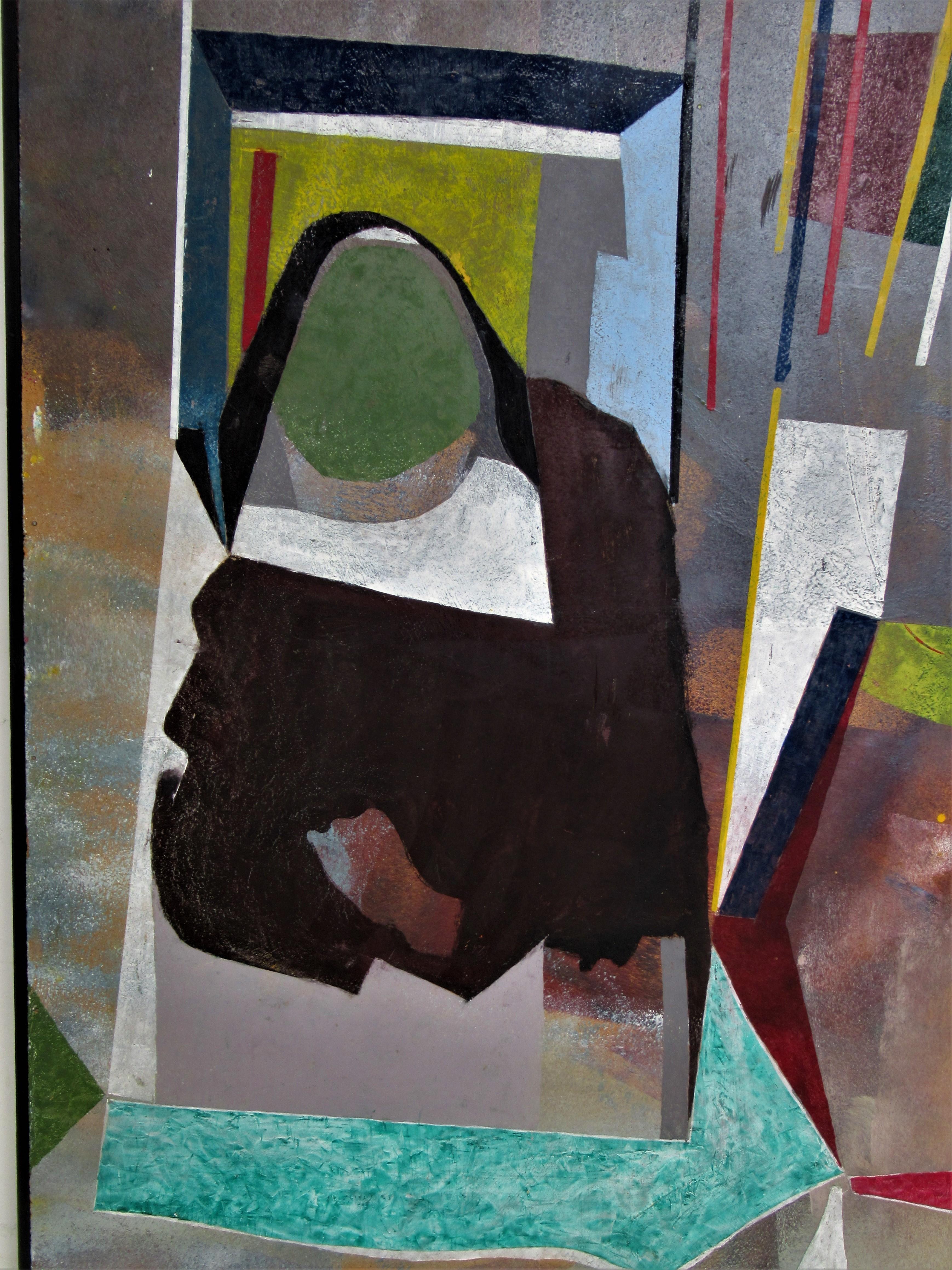 Peint à la main peinture abstraite moderne des années 1960 de John Anderson en vente