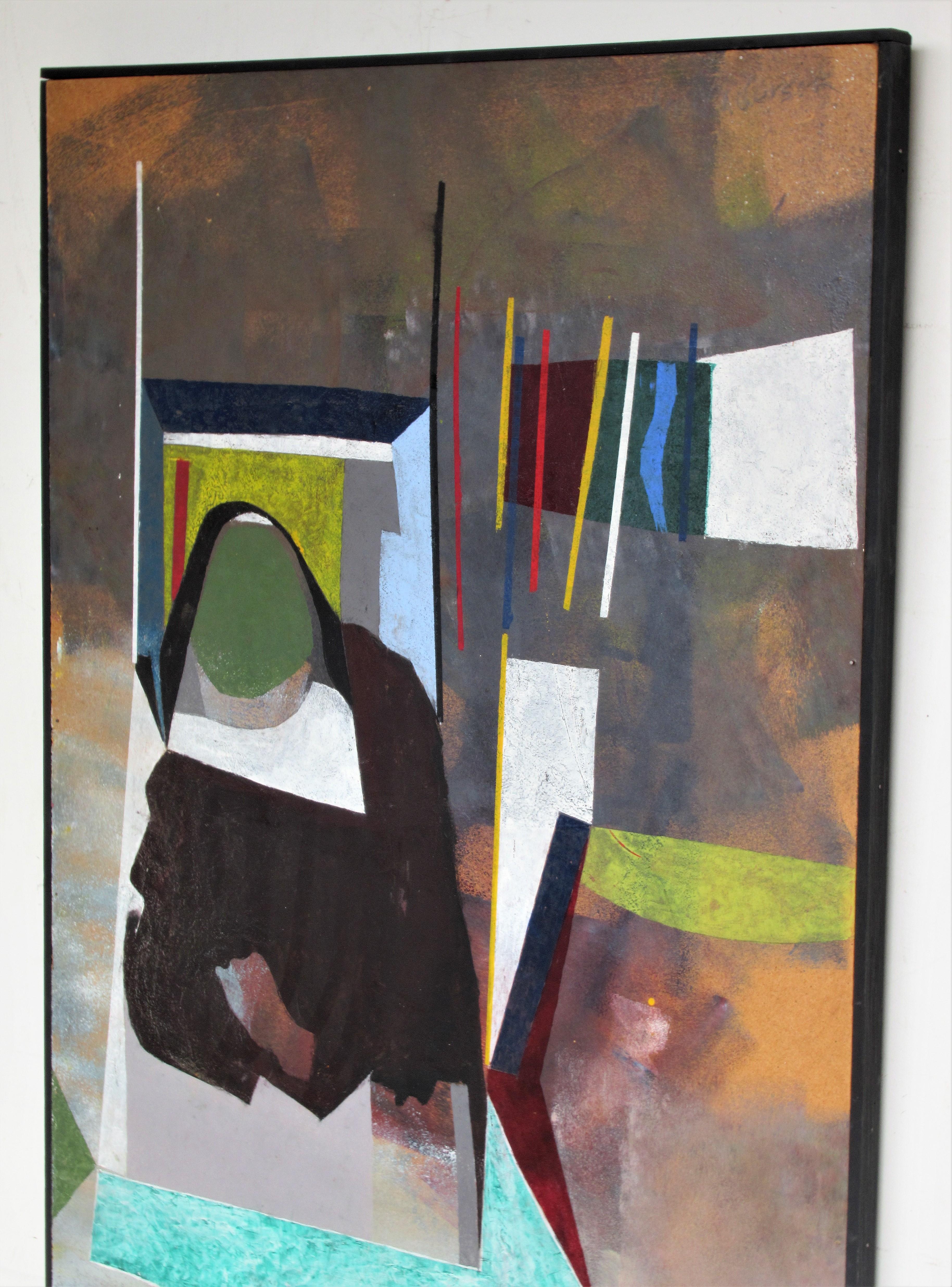 Massonite peinture abstraite moderne des années 1960 de John Anderson en vente