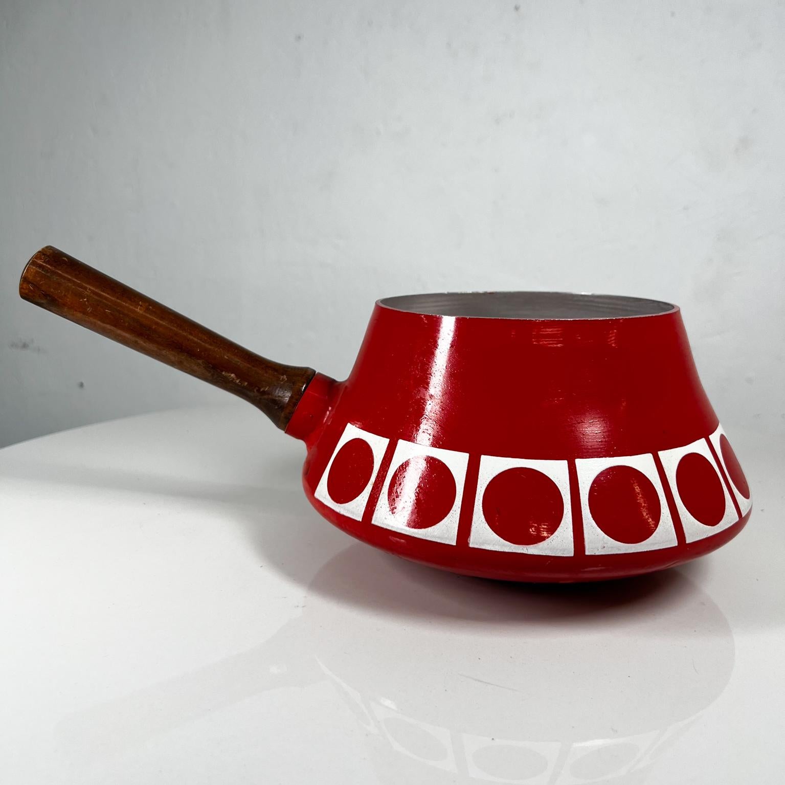 1960s Modern Atomic Red Fondue Sauce Pot by Imperial Inter Japan 4
