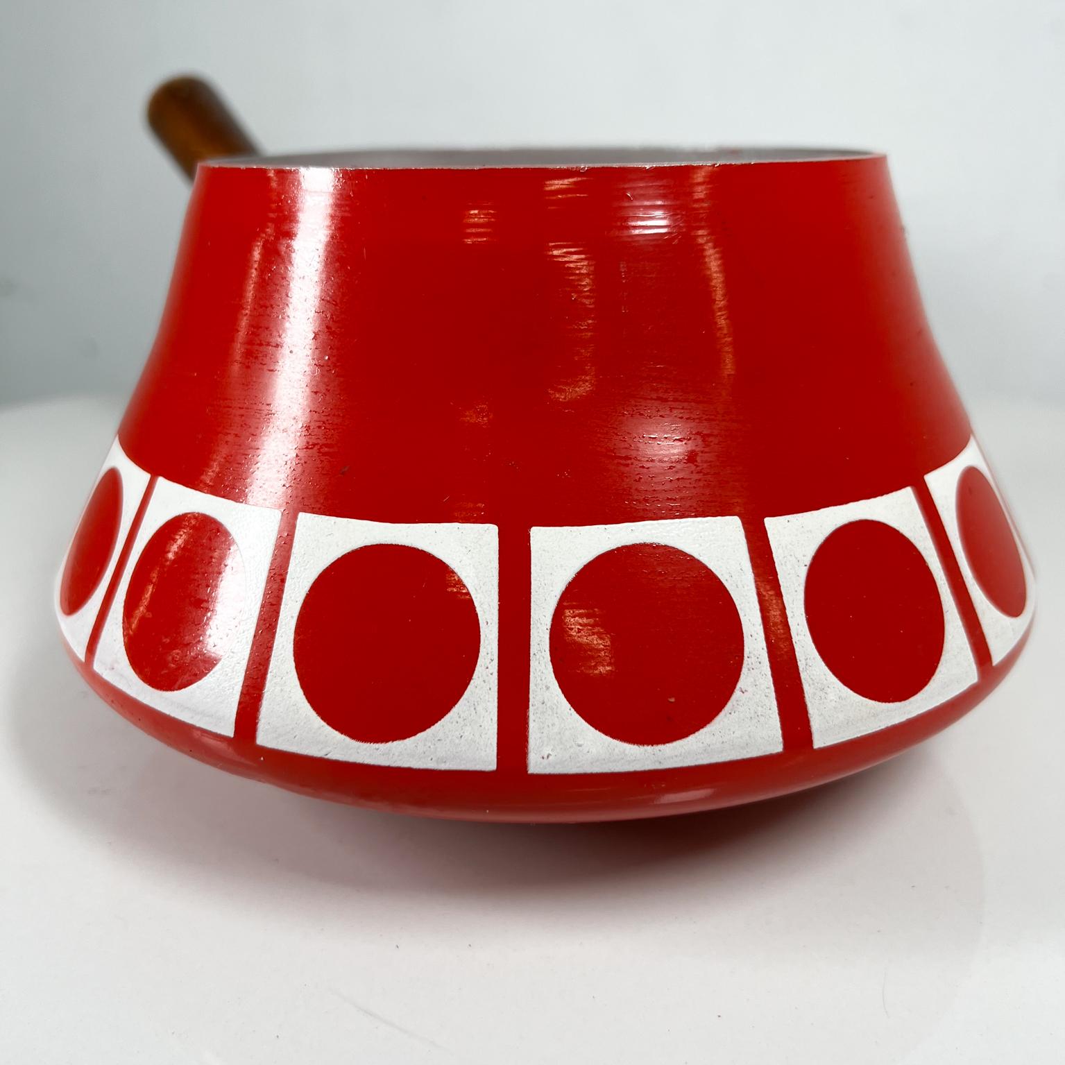 1960s Modern Atomic Red Fondue Sauce Pot by Imperial Inter Japan 5