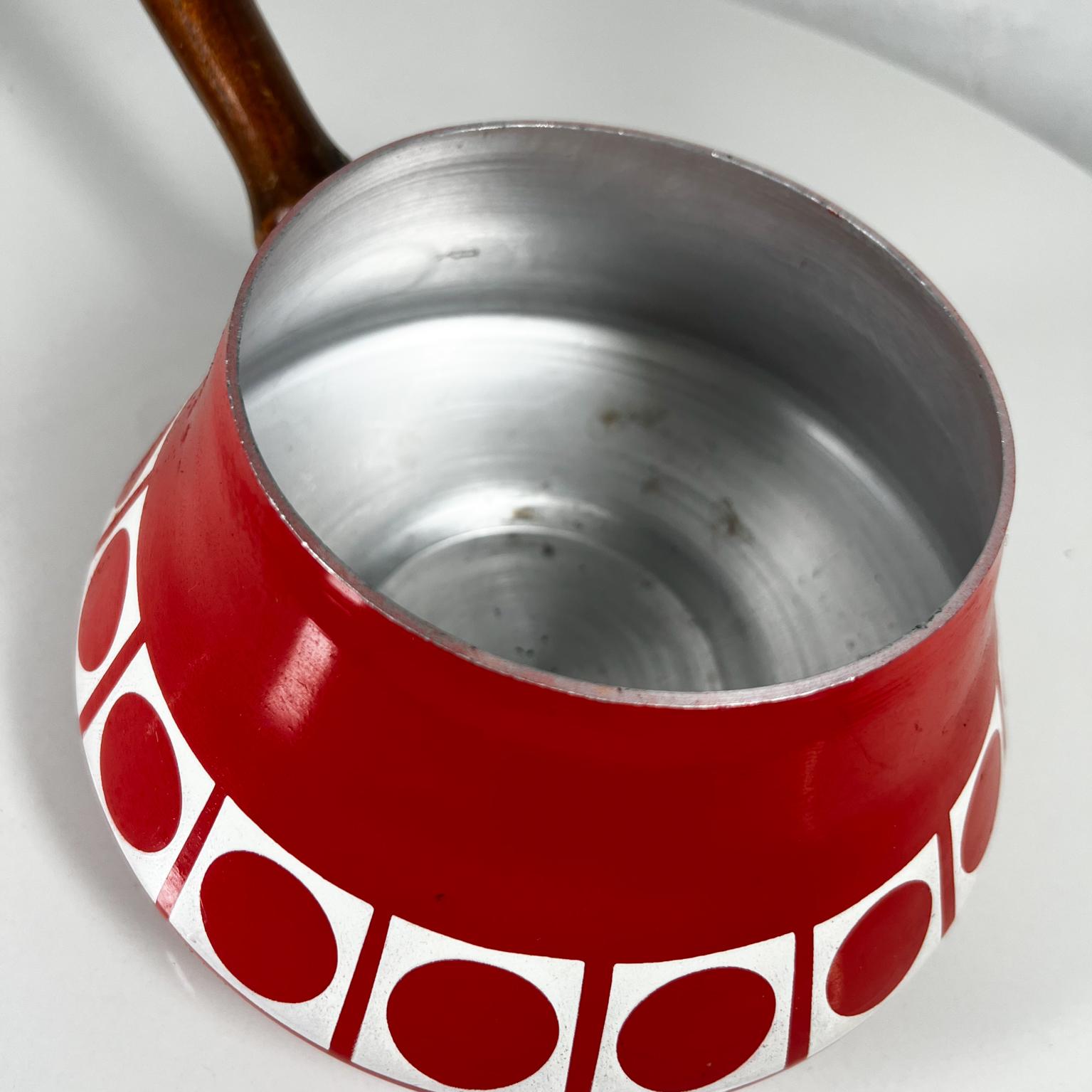 1960s Modern Atomic Red Fondue Sauce Pot by Imperial Inter Japan 6