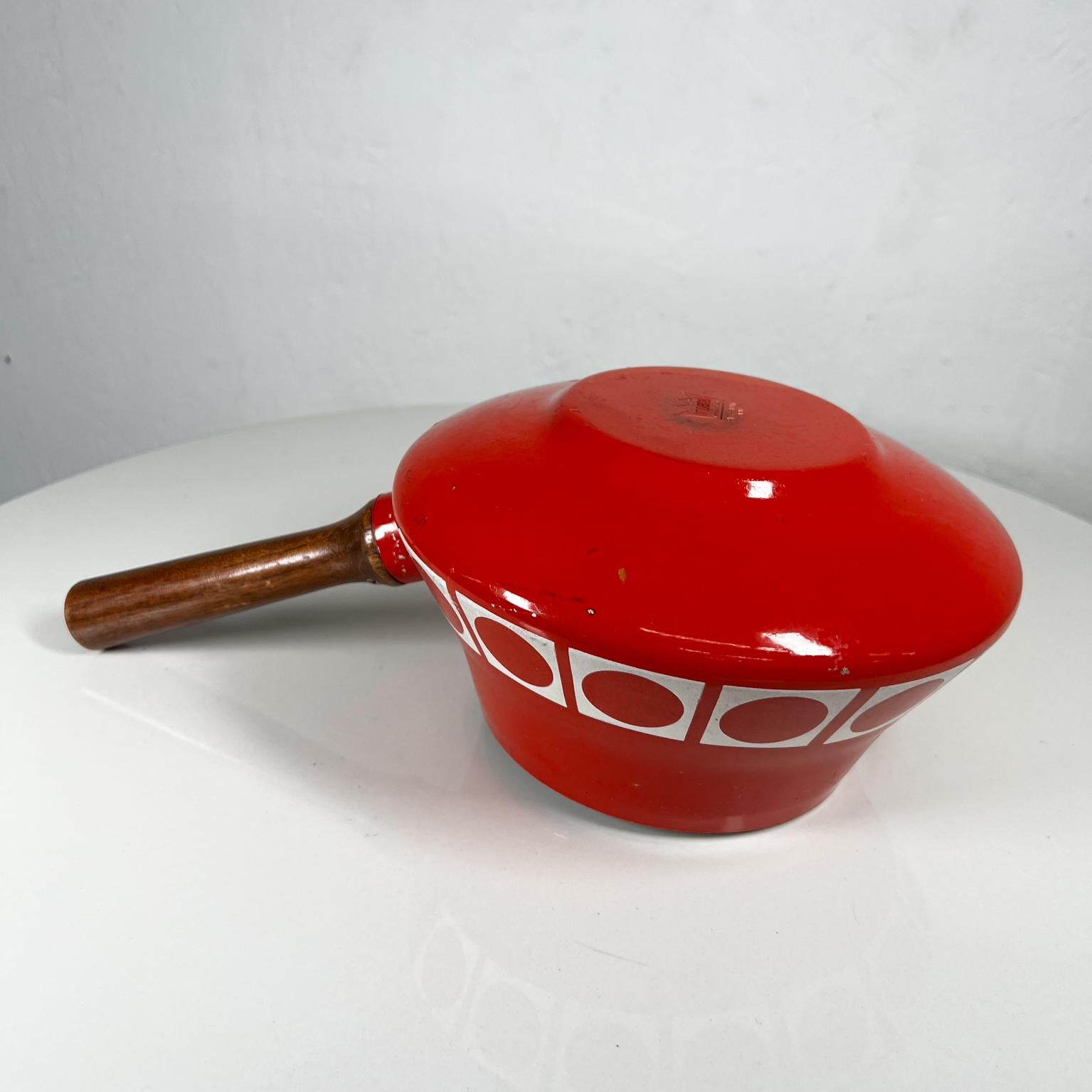 1960s Modern Atomic Red Fondue Sauce Pot by Imperial Inter Japan 7