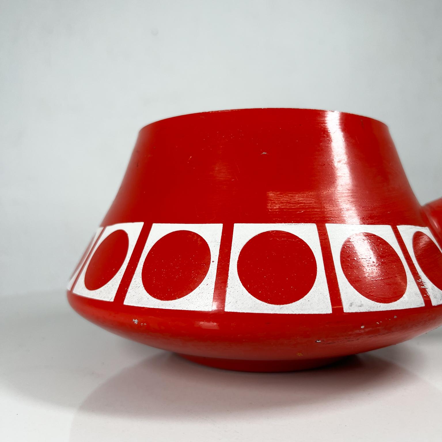 Metal 1960s Modern Atomic Red Fondue Sauce Pot by Imperial Inter Japan