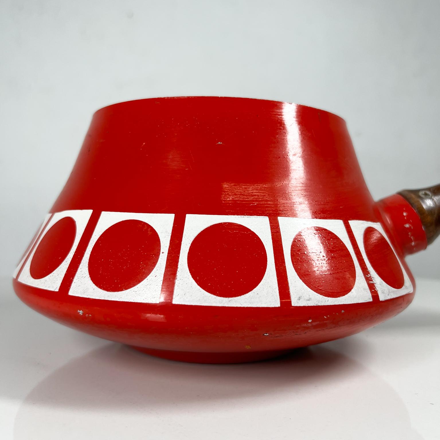 1960s Modern Atomic Red Fondue Sauce Pot by Imperial Inter Japan 1