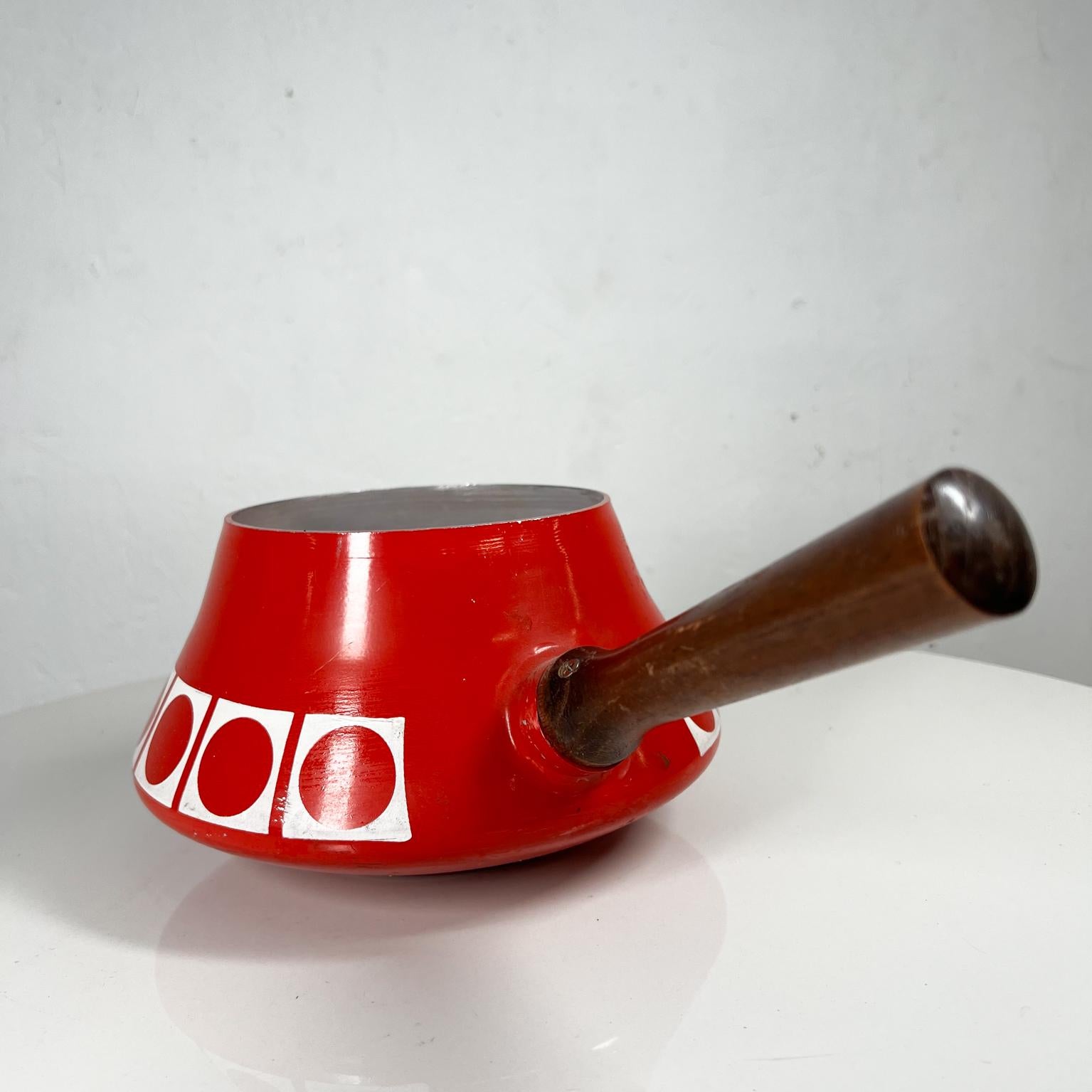 1960s Modern Atomic Red Fondue Sauce Pot by Imperial Inter Japan 2