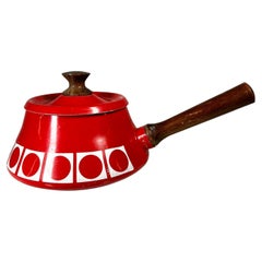 1960s Modern Atomic Red Fondue Sauce Pot by Imperial Inter Japan