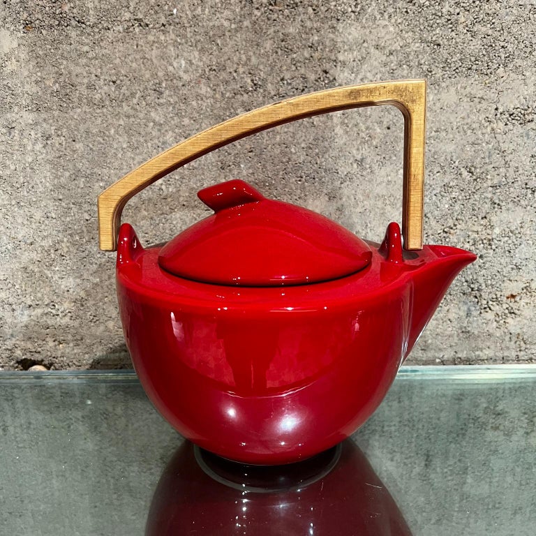 CAFETIERE - THEIERE - CHOCOLATIERE,B--théière en porcelaine japonaise Jade, poignée en bois