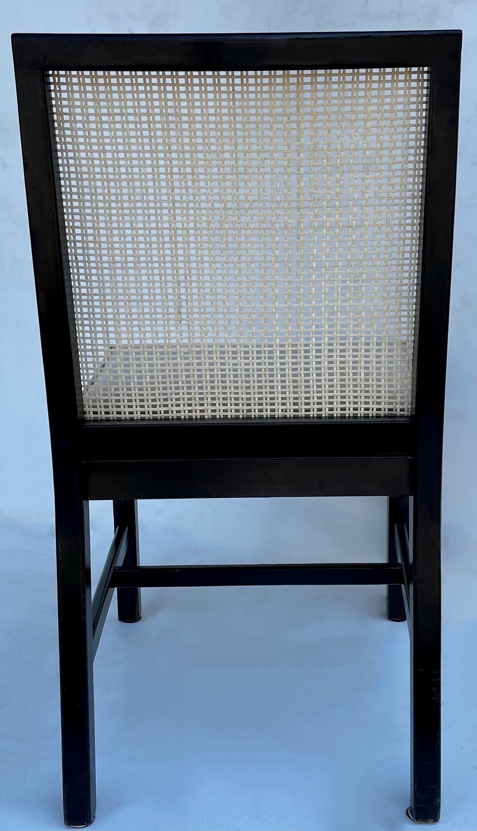 1960s Modern Caned Michael Taylor for Baker Furniture Side Chairs, Set of 8 In Good Condition In Kennesaw, GA