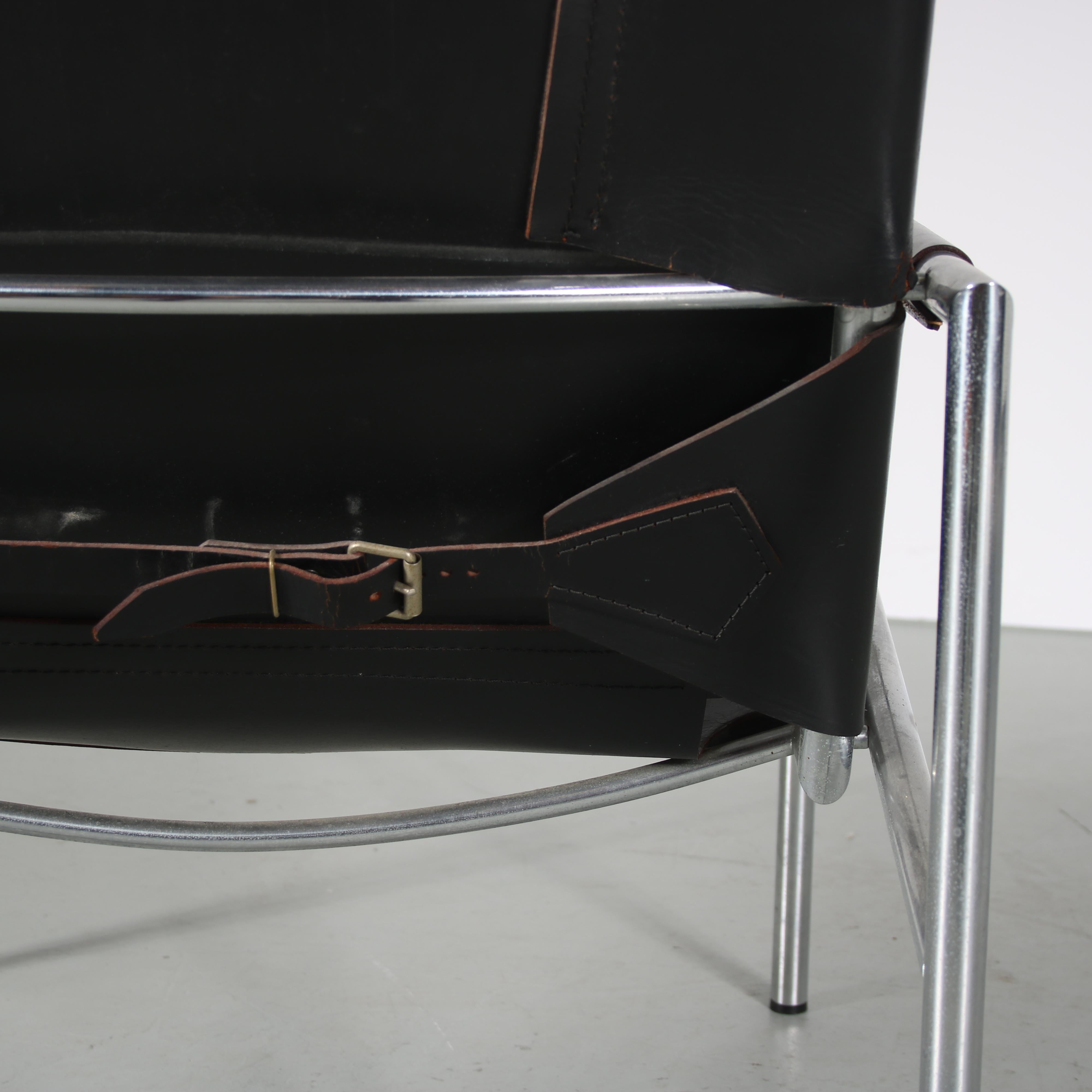 1960er Modern Stuhl mit Nackenleder aus Deutschland im Angebot 7