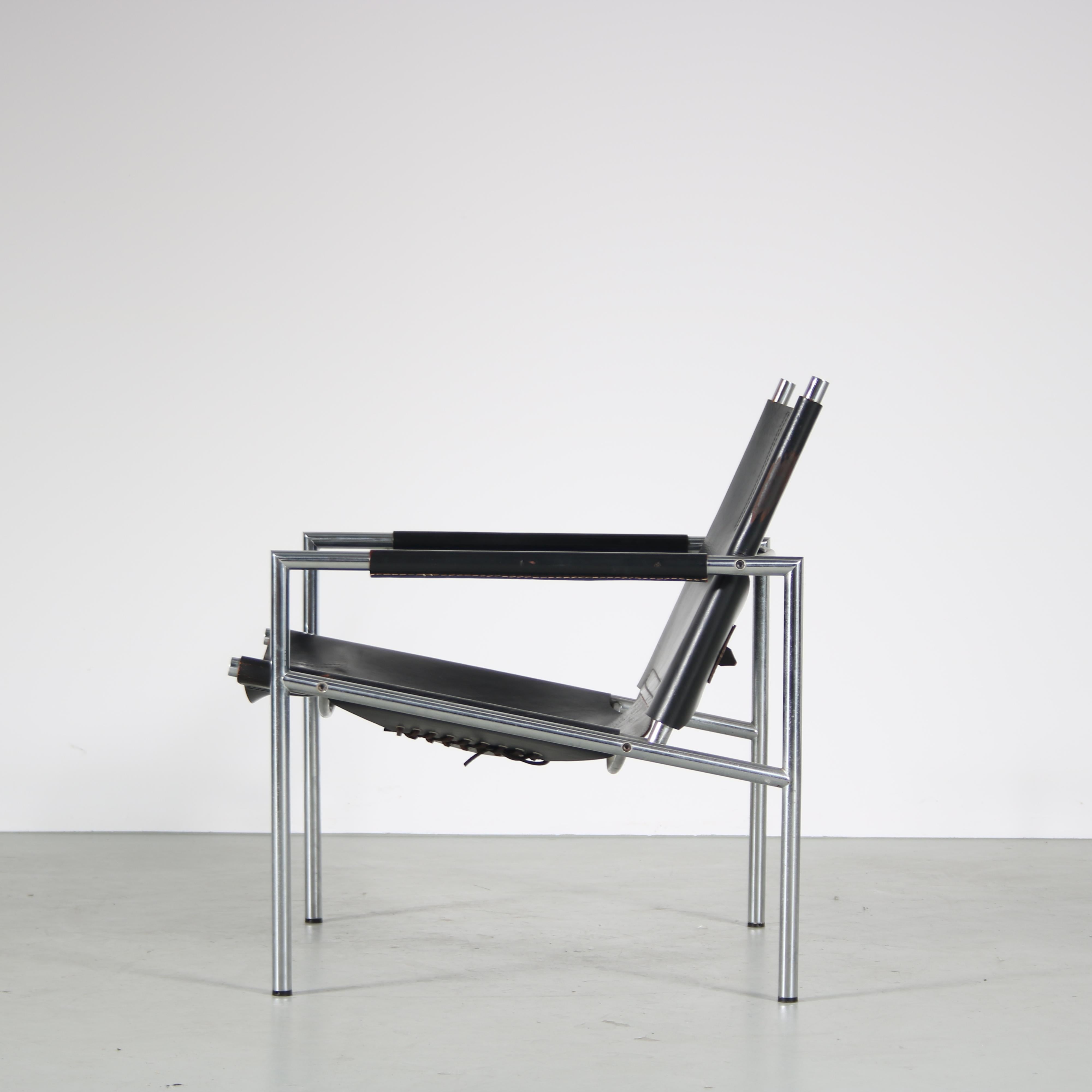 1960er Modern Stuhl mit Nackenleder aus Deutschland (Mitte des 20. Jahrhunderts) im Angebot