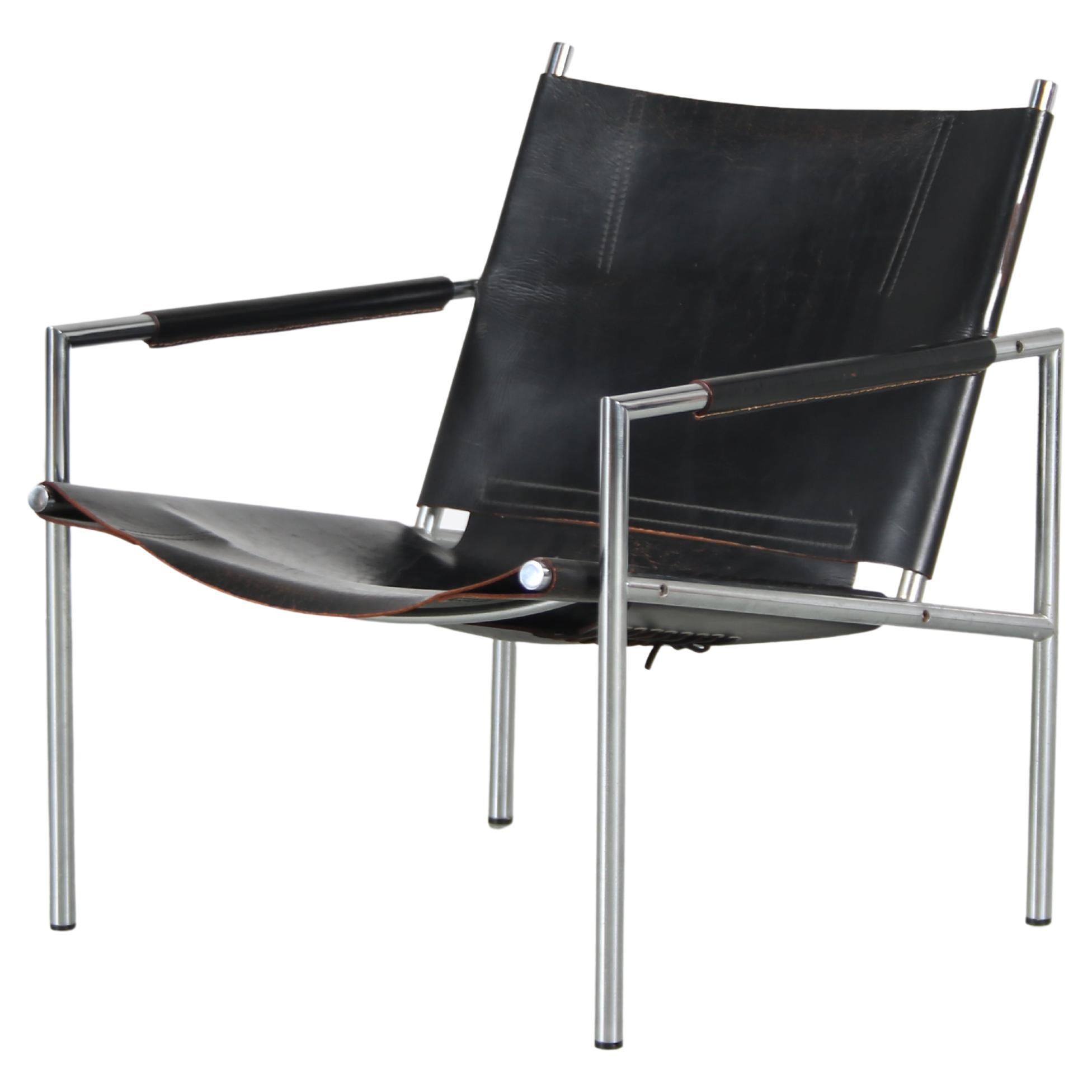 1960er Modern Stuhl mit Nackenleder aus Deutschland im Angebot