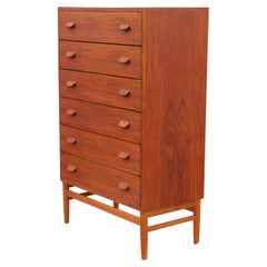 1960's Modern Danish Teak 6 Drawer Dresser by Poul Volther