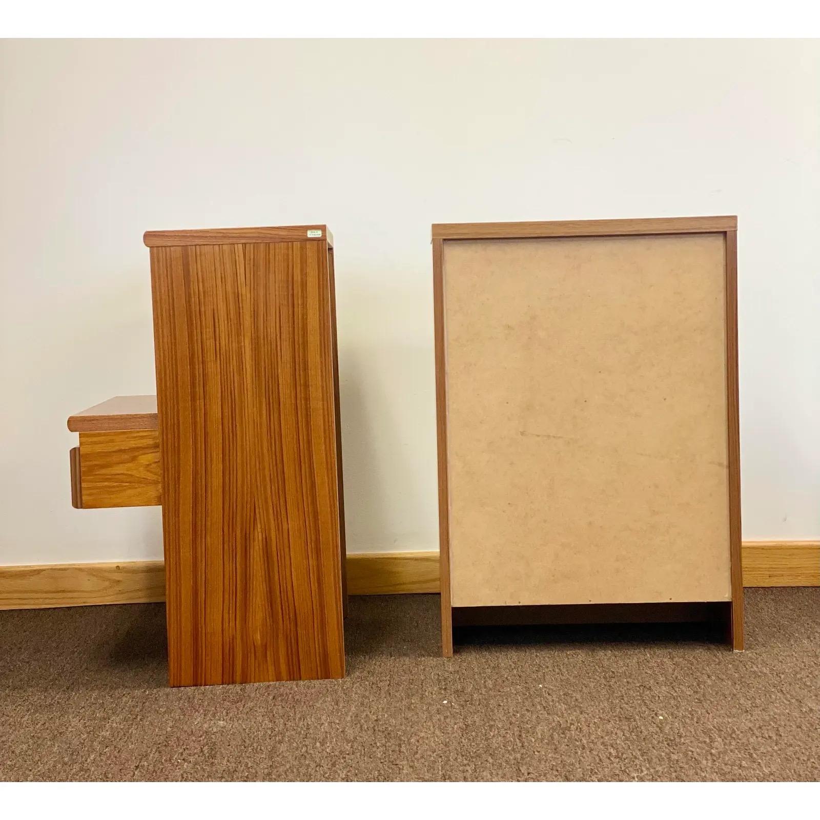 Mid-20th Century 1960s Modern Danish Teak Nightstands, a Pair For Sale