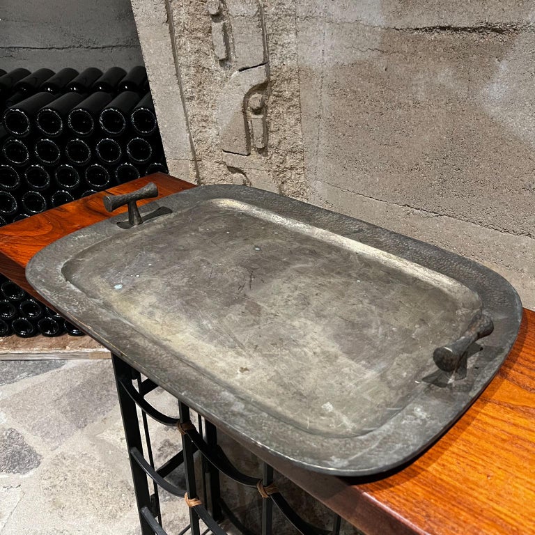 1960s Modern Elegance HandHammered Silver Service Tray from Mexico For