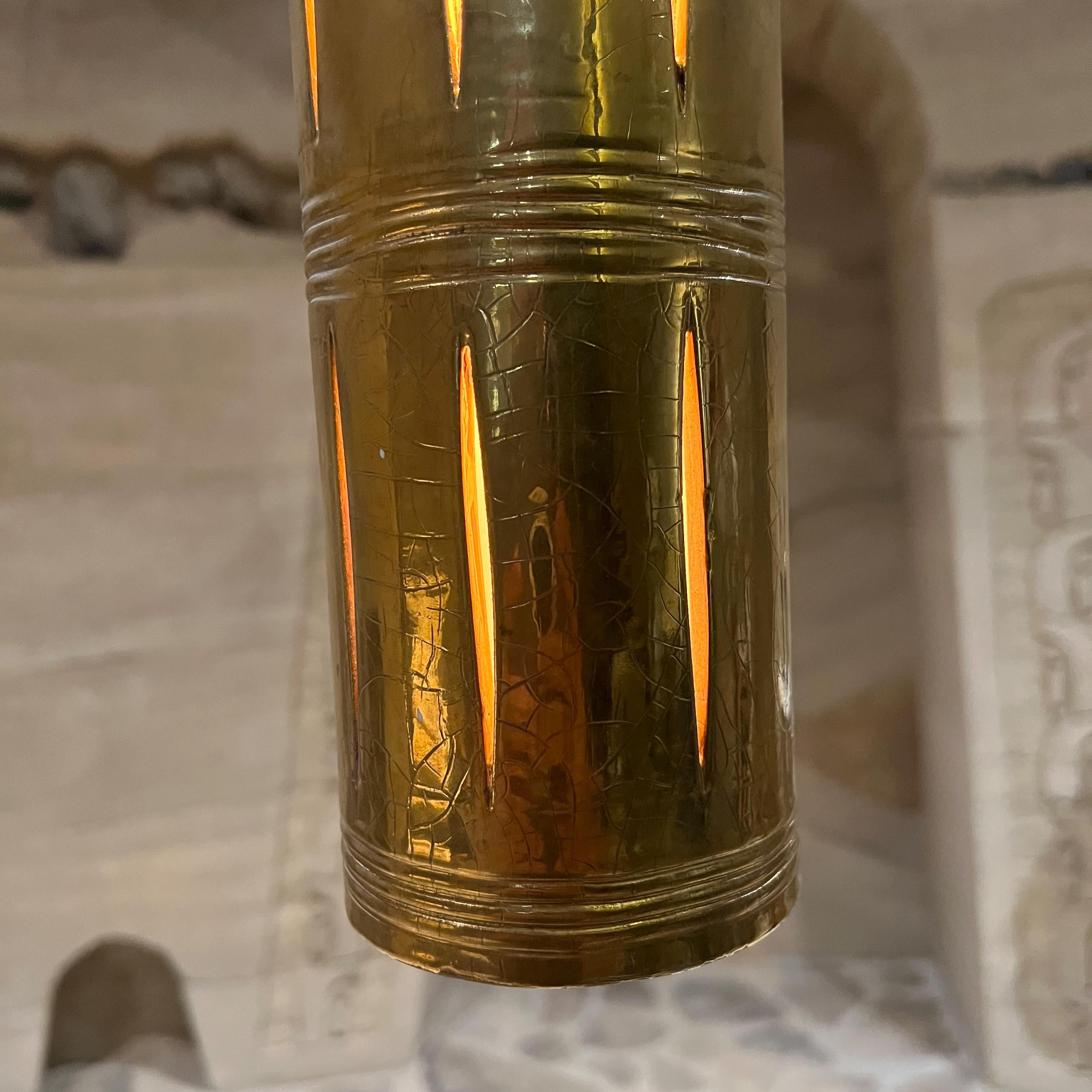 Lampe à suspension Peekaboo des années 1960, céramique dorée Bon état - En vente à Chula Vista, CA