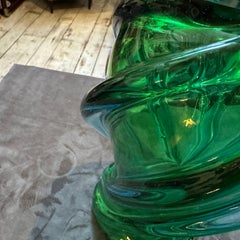 Vaso moderno degli anni '60 in vetro di Murano Greene & Greene blu di Seguso