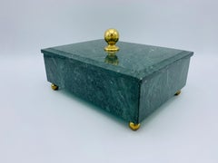 Modern Italian Marble and Brass Footed Box, 1960s