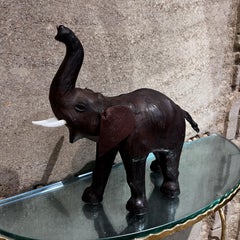 1960s Leather Elephant Table Sculpture