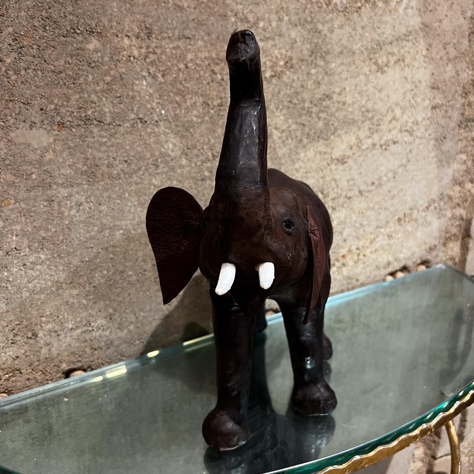1960s Modern Leather Elephant Table Sculpture For Sale 1