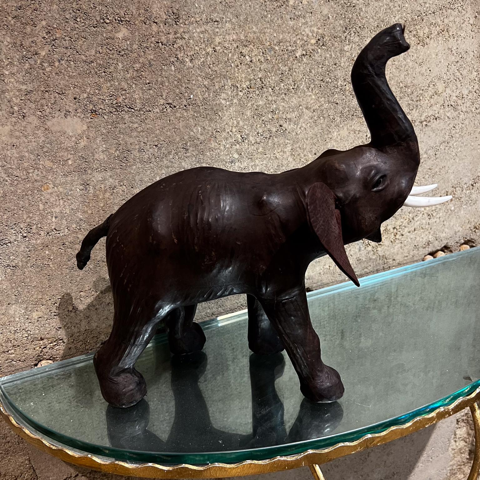1960s Modern Leather Elephant Table Sculpture For Sale 2