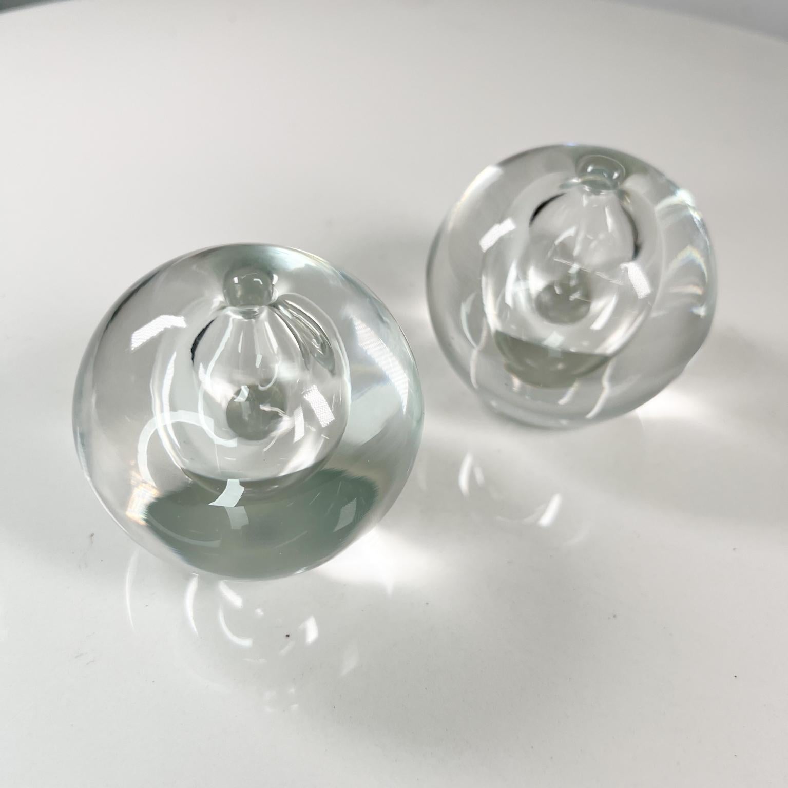 Mid-Century Modern 1960s Modern Orb Globe Art Glass Vase Pair Style of Rosenthal Studio Line