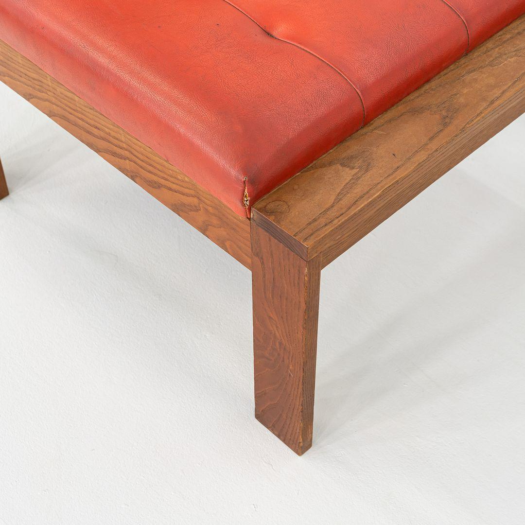 1960s Modern Ottoman Stool by C.I. Designs en vinyle Persimmon en vente 3