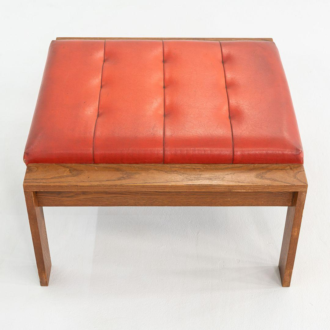 1960s Modern Ottoman Stool by C.I. Designs en vinyle Persimmon en vente 2