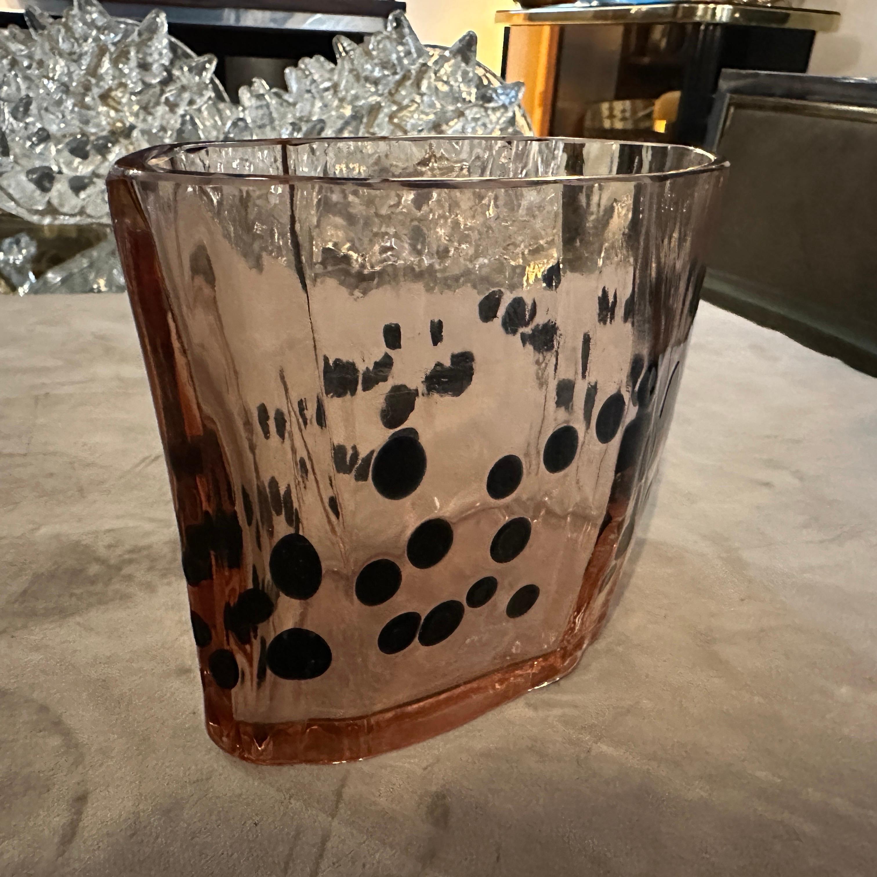 1960s Modern Purple and Black Murano Glass Vase by Fulvio Bianconi for Venini For Sale 6