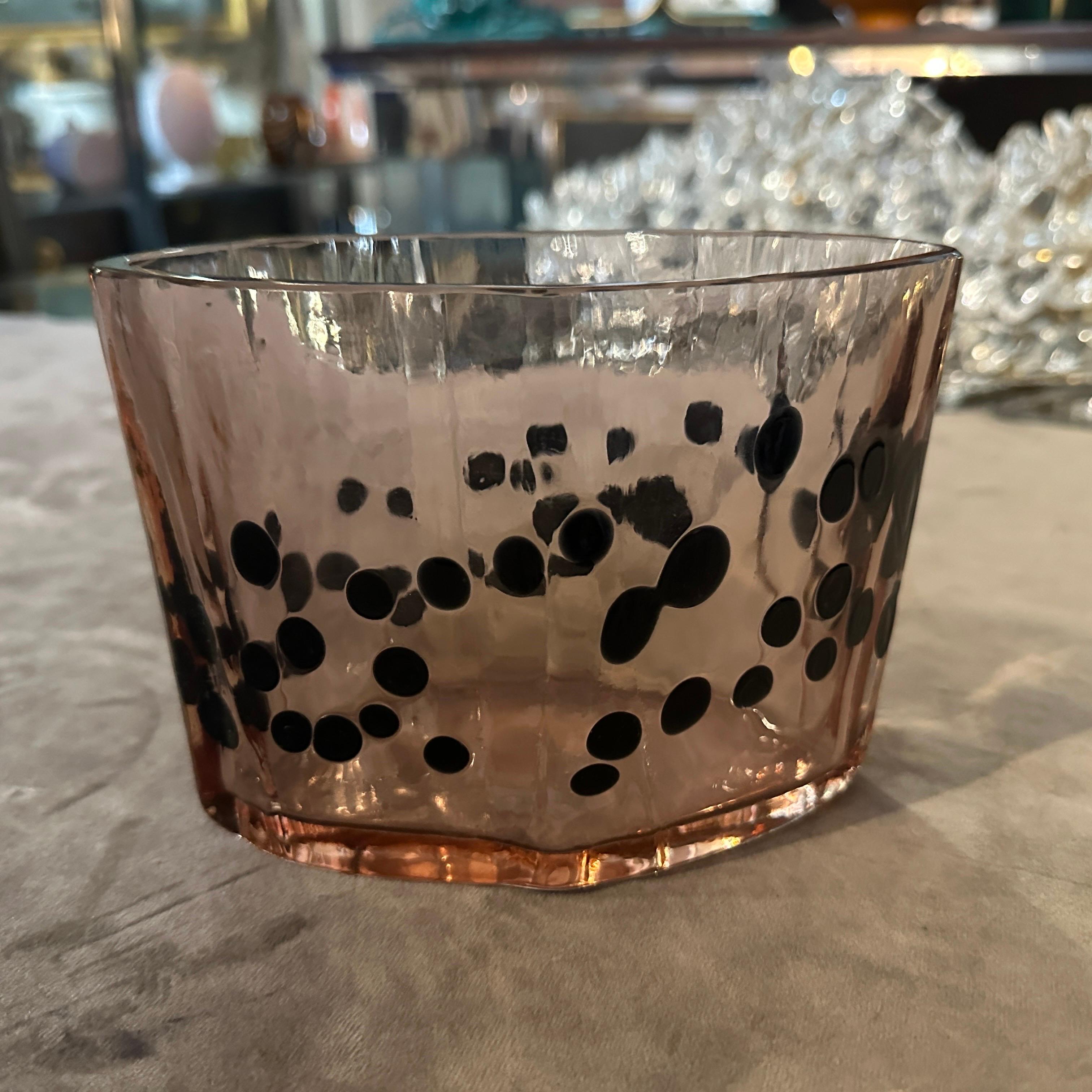 Hand-Crafted 1960s Modern Purple and Black Murano Glass Vase by Fulvio Bianconi for Venini For Sale