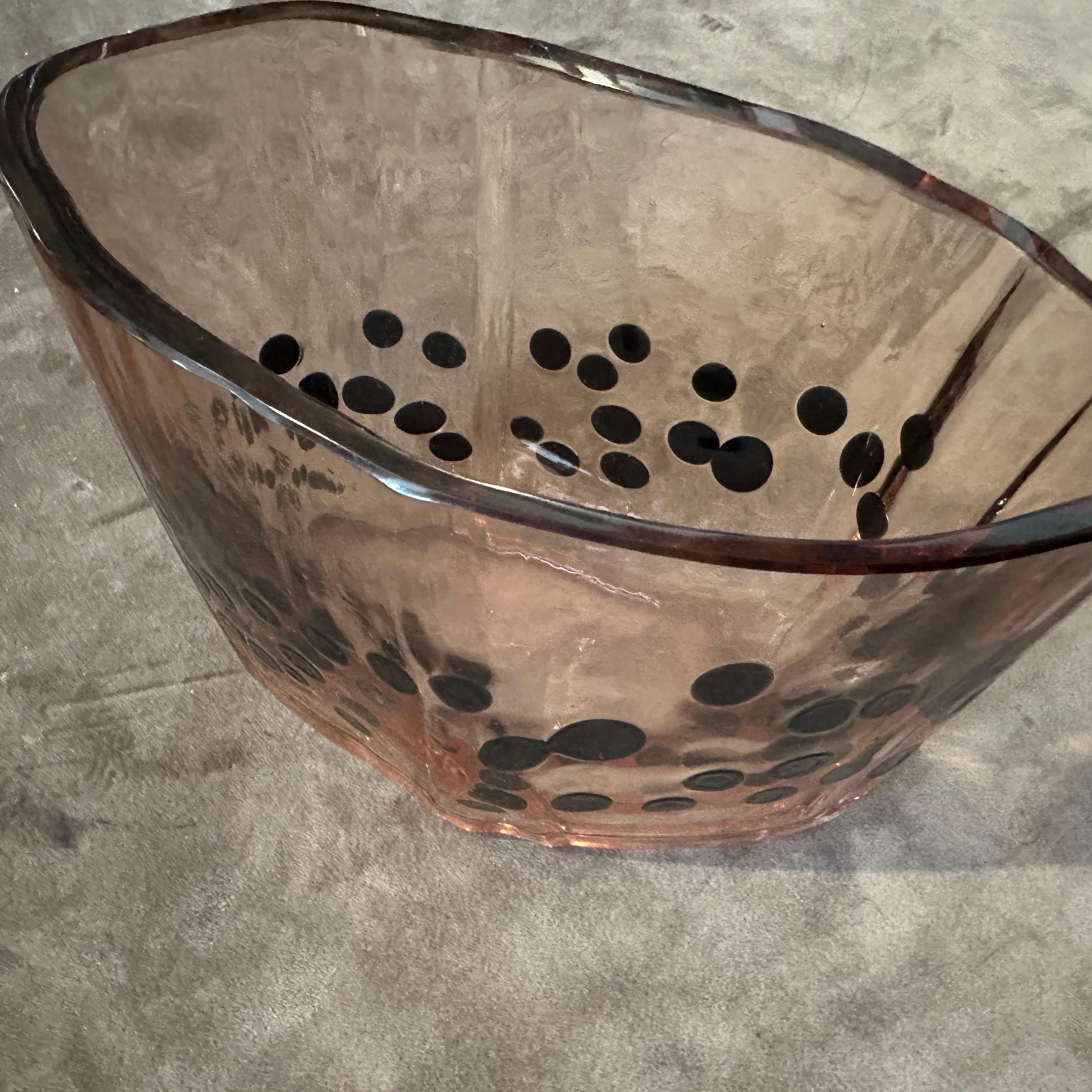 1960s Modern Purple and Black Murano Glass Vase by Fulvio Bianconi for Venini For Sale 3