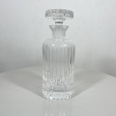 1960s Italian Ribbed Crystal Glass Decanter