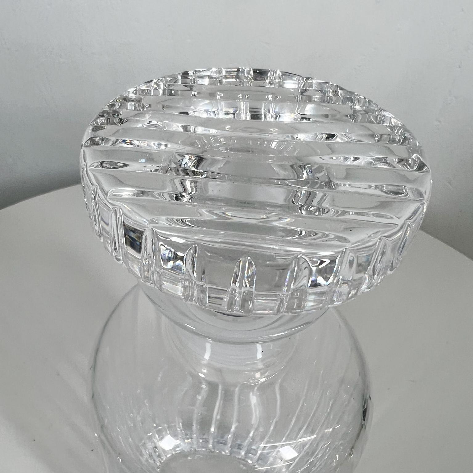Italian 1960s Modern Ribbed Crystal Glass Decanter from Italy For Sale