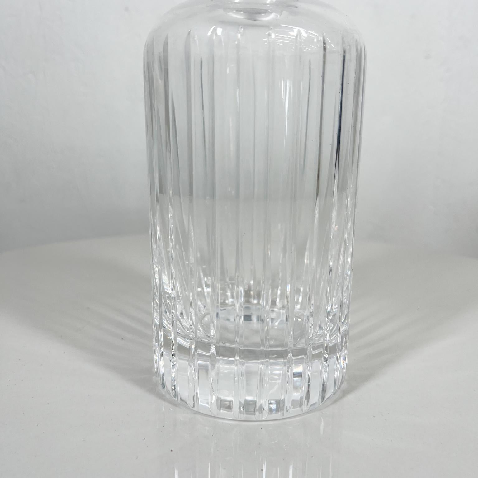 1960s Modern Ribbed Crystal Glass Decanter from Italy In Good Condition For Sale In Chula Vista, CA