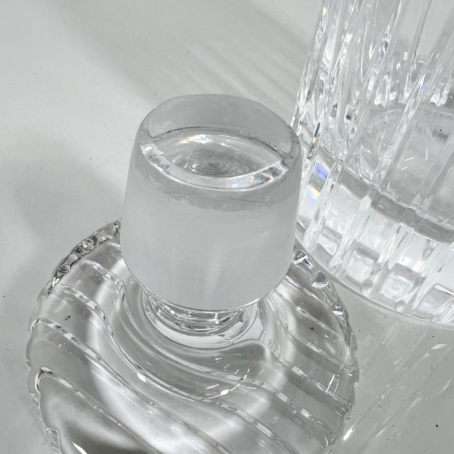 1960s Modern Ribbed Crystal Glass Decanter from Italy For Sale 1