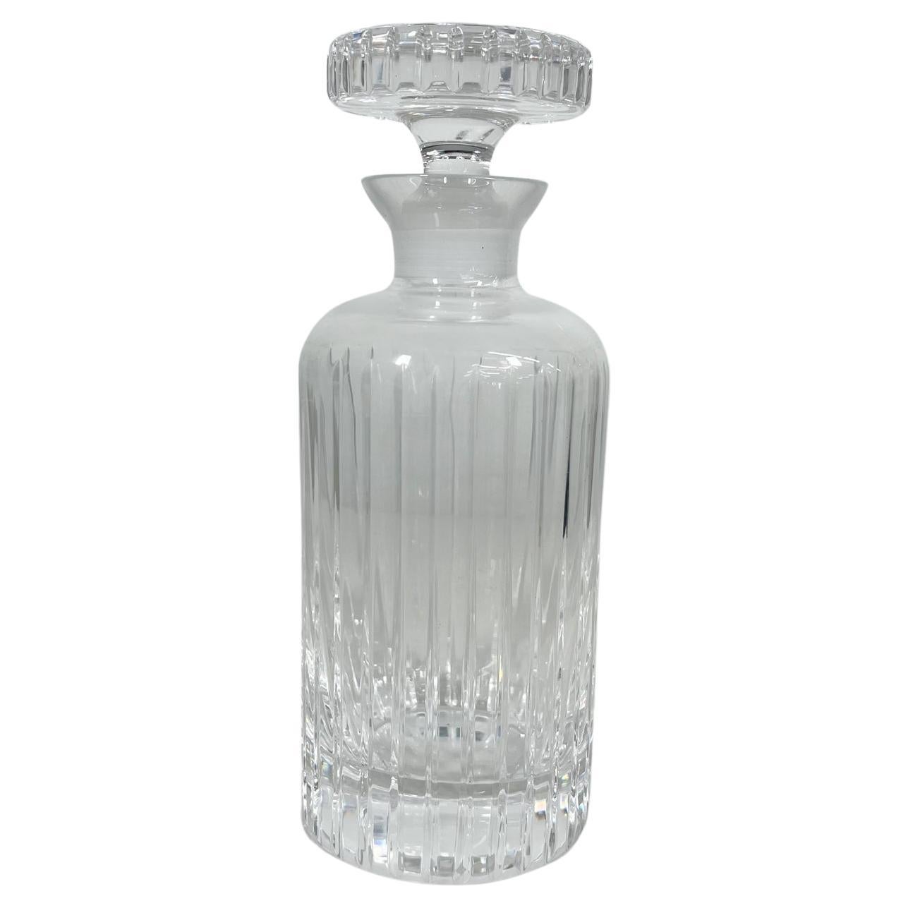 1960s Modern Ribbed Crystal Glass Decanter from Italy For Sale
