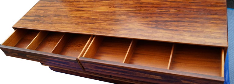  1960's Modern Rosewood Eight-Drawer Dresser Sideboard Chest Westnofa of Norway For Sale 3