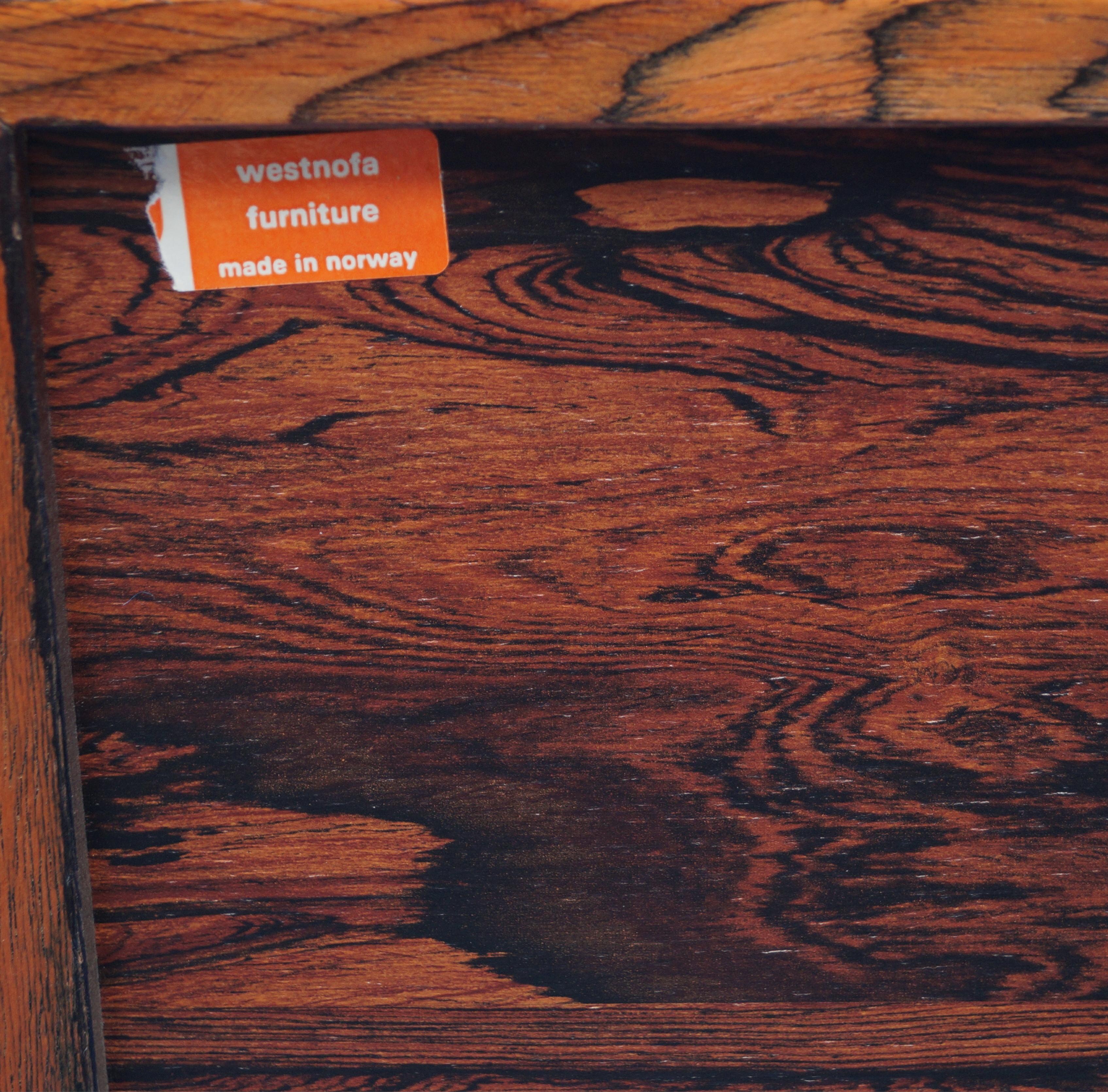 Scandinavian Modern Rosewood 8 Drawer Dresser Sideboard Chest Westnofa Norway For Sale 2