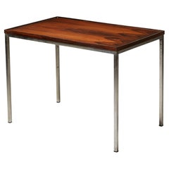 1960s Modern Rosewood Table - Slim Steel Frame, Skandinavisches Design