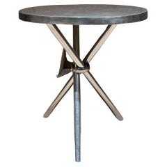 1960s Modern Sculptural Patio Aluminum Side Tripod Table Style of Brown Jordan