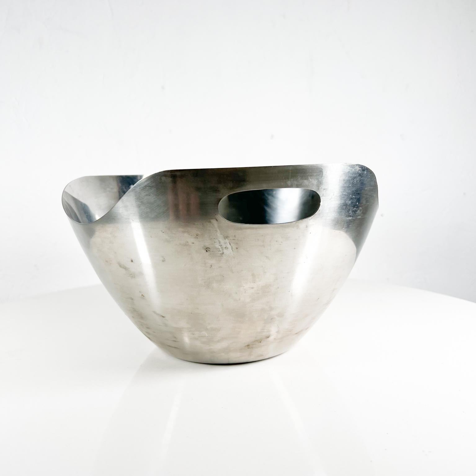 Mid-Century Modern 1960s Modern Sculptural Stainless-Steel Wave Salad Bowl from Japan