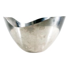 Insalatiera scultorea moderna in acciaio inossidabile del 1960 dal Giappone