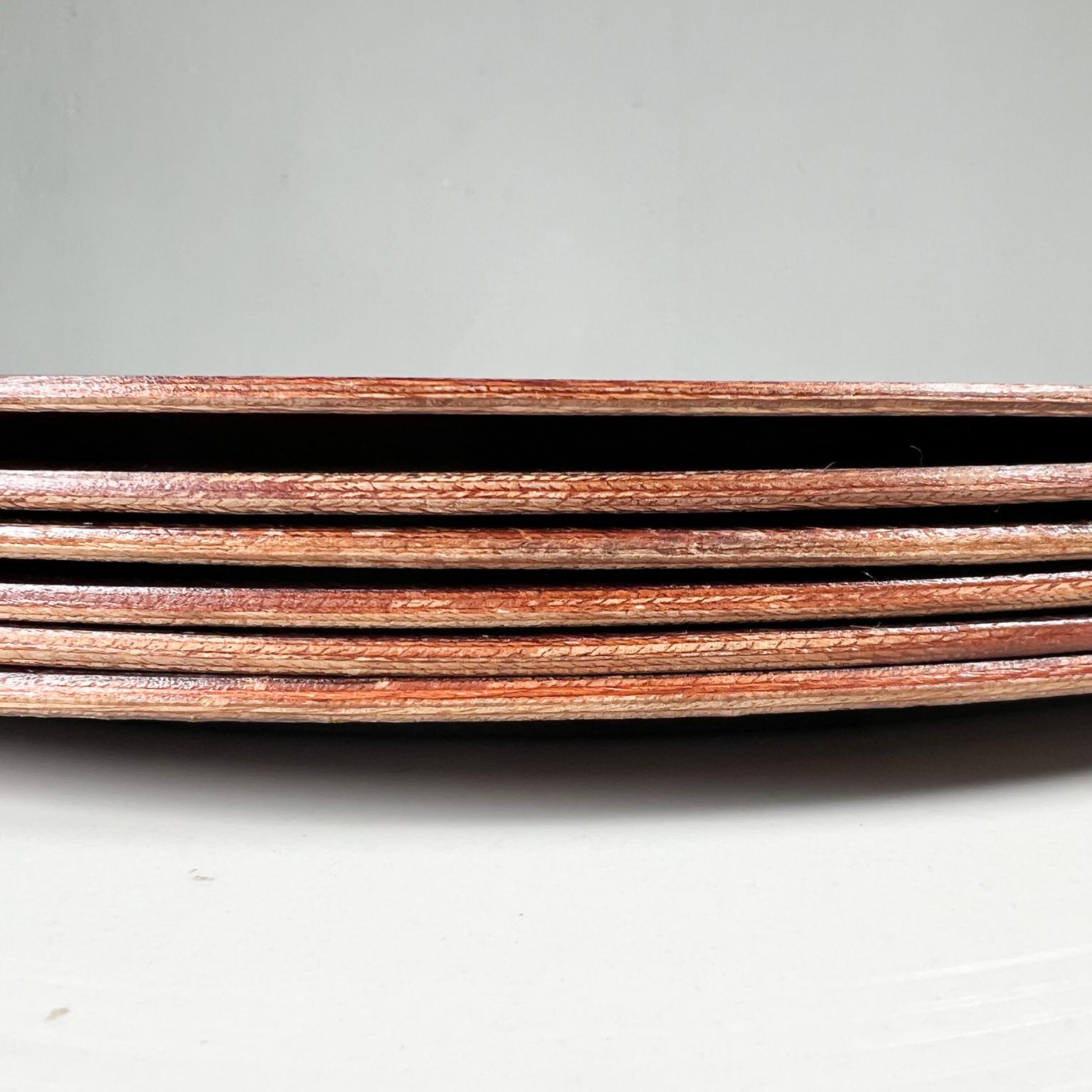 Mid-Century Modern 1960s Modern Set of Six Round Serving Plates Bent Plywood