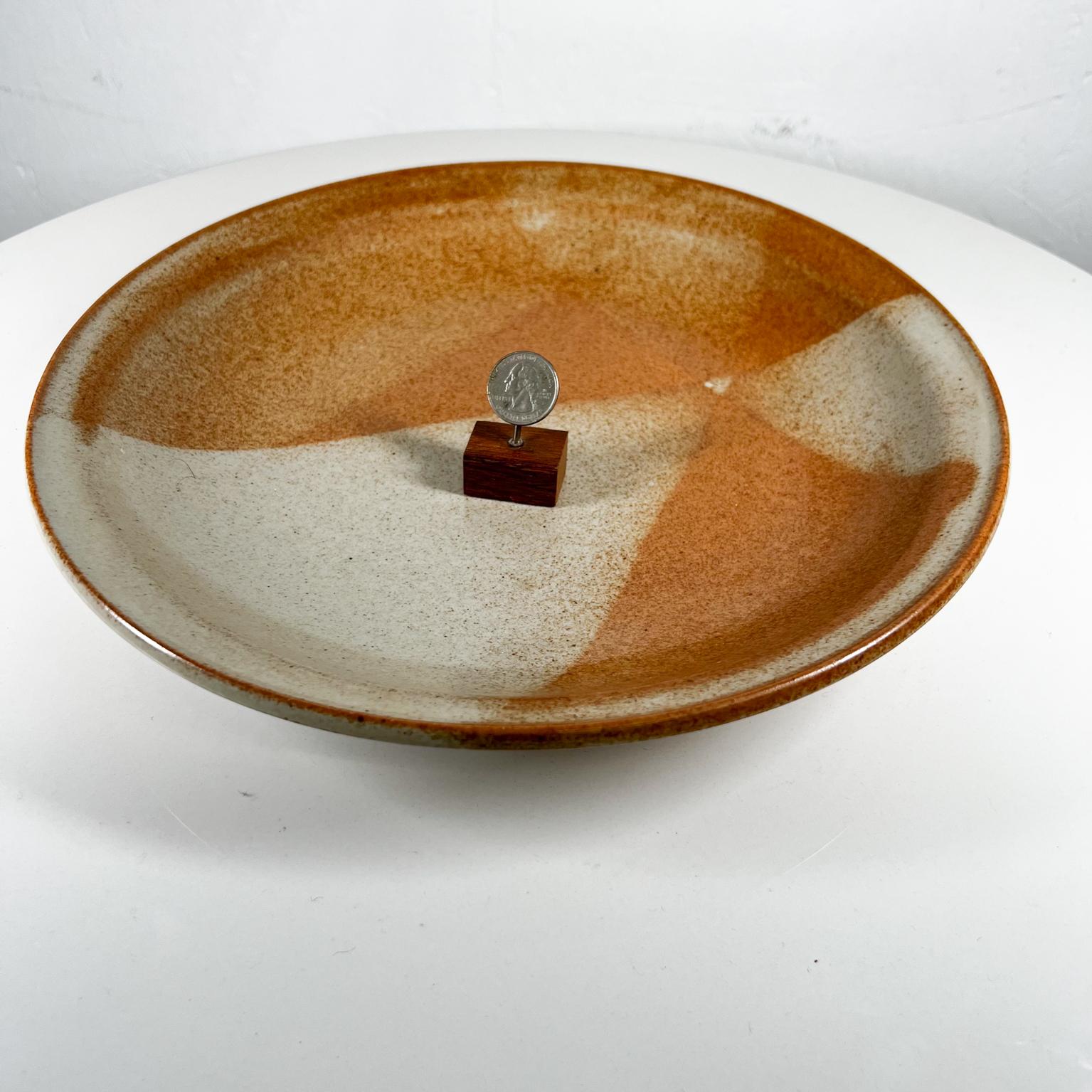 Mid-Century Modern 1960s Modern Stoneware Pottery Serving Dish Sectional Glaze