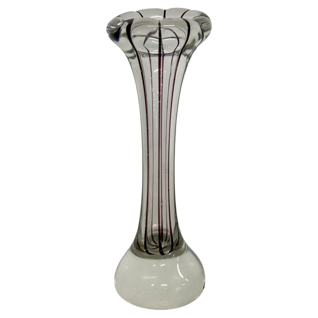 Modern Tubular Shaped Glass Vase at 1stDibs