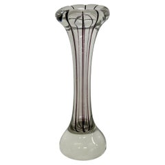 Vintage 1960s Modern Style of Murano Ribbon Art Glass Bud Vase Flower Shaped Design